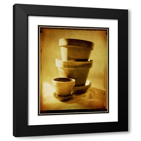 Terracotta Pots II Black Modern Wood Framed Art Print with Double Matting by Stefko, Bob