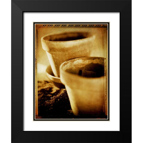 Terracotta Pots III Black Modern Wood Framed Art Print with Double Matting by Stefko, Bob