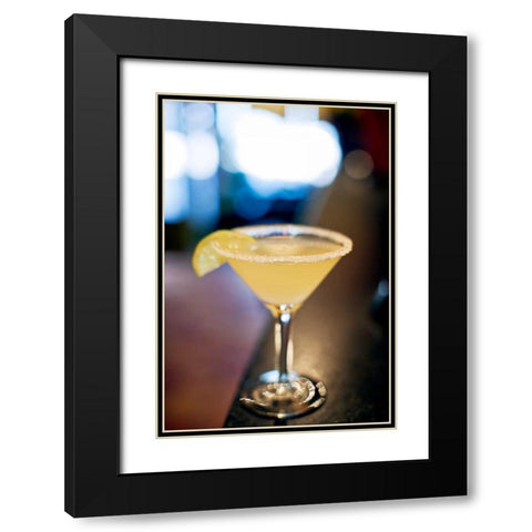 Happy Hour Margarita Black Modern Wood Framed Art Print with Double Matting by Stefko, Bob