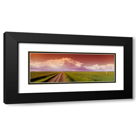 Sunset Road Black Modern Wood Framed Art Print with Double Matting by Stefko, Bob