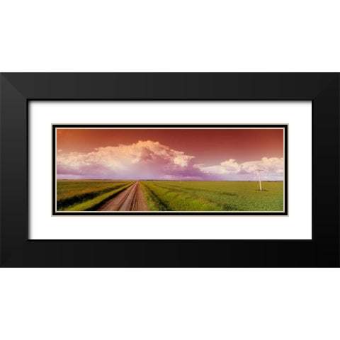 Sunset Road Black Modern Wood Framed Art Print with Double Matting by Stefko, Bob