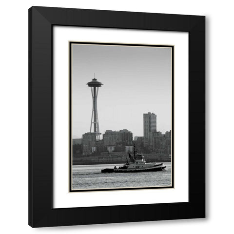 BW Space Needle IV Black Modern Wood Framed Art Print with Double Matting by Stefko, Bob