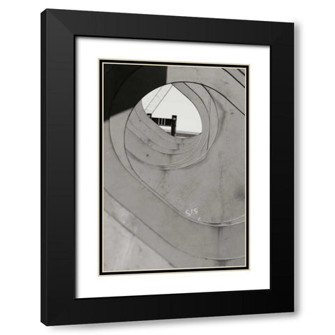 Oval Fractals I Black Modern Wood Framed Art Print with Double Matting by Styber, Dana