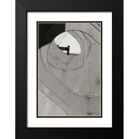 Oval Fractals I Black Modern Wood Framed Art Print with Double Matting by Styber, Dana