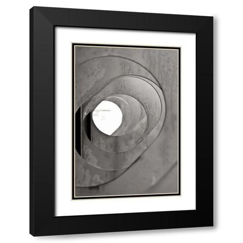 Oval Fractals III Black Modern Wood Framed Art Print with Double Matting by Styber, Dana