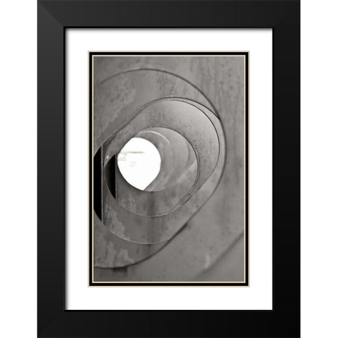 Oval Fractals III Black Modern Wood Framed Art Print with Double Matting by Styber, Dana