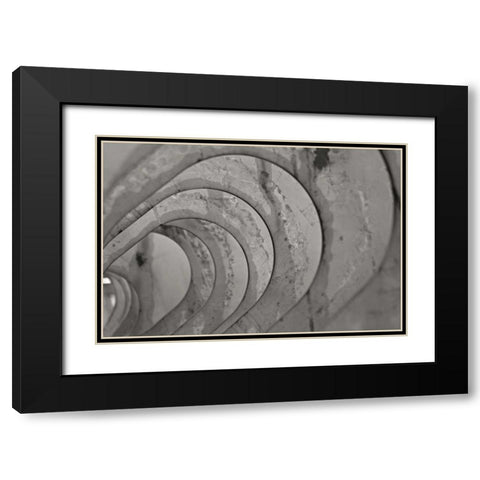 Oval Fractals IV Black Modern Wood Framed Art Print with Double Matting by Styber, Dana