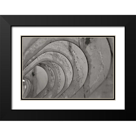 Oval Fractals IV Black Modern Wood Framed Art Print with Double Matting by Styber, Dana