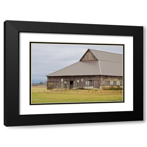Grey Flower Barn Black Modern Wood Framed Art Print with Double Matting by Styber, Dana