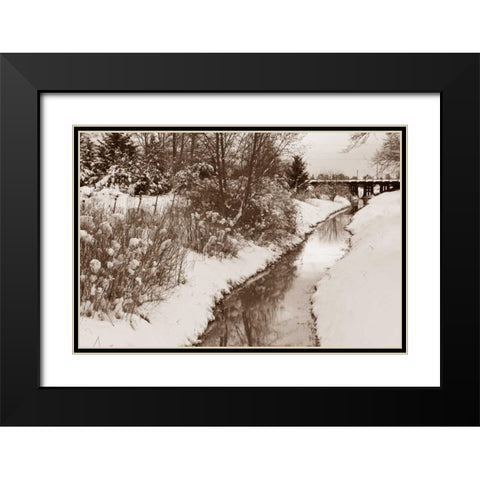 Winter Scenic II Black Modern Wood Framed Art Print with Double Matting by Styber, Dana