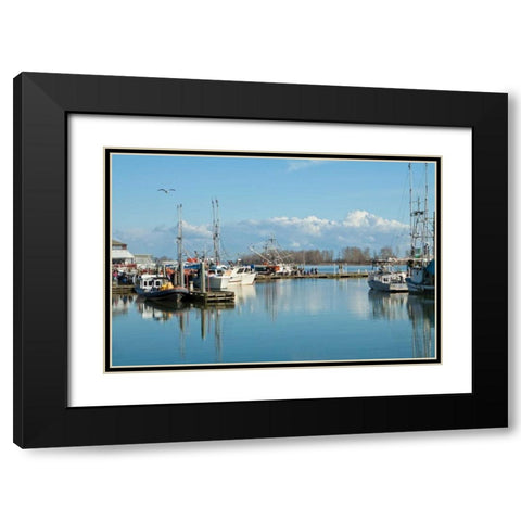 Steveston Scenic I Black Modern Wood Framed Art Print with Double Matting by Styber, Dana