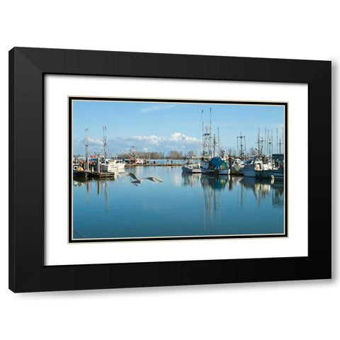 Steveston Scenic II Black Modern Wood Framed Art Print with Double Matting by Styber, Dana