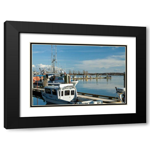Steveston Scenic III Black Modern Wood Framed Art Print with Double Matting by Styber, Dana