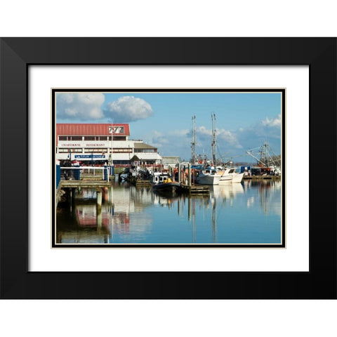 Steveston Scenic V Black Modern Wood Framed Art Print with Double Matting by Styber, Dana