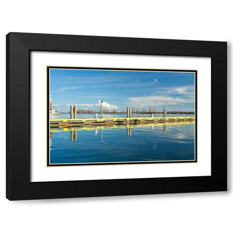 Steveston Scenic VI Black Modern Wood Framed Art Print with Double Matting by Styber, Dana
