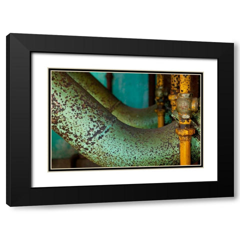 Express Lines Black Modern Wood Framed Art Print with Double Matting by Styber, Dana