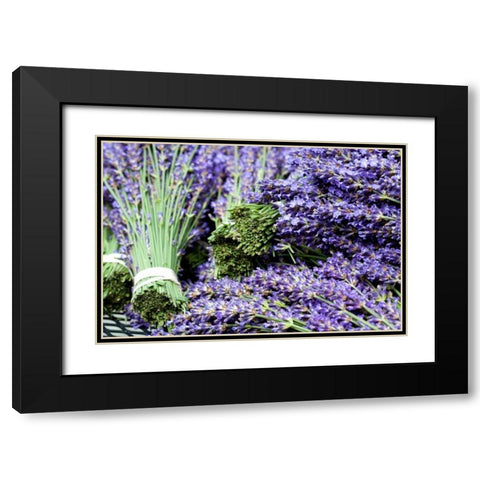 Lavender Bunches I Black Modern Wood Framed Art Print with Double Matting by Styber, Dana