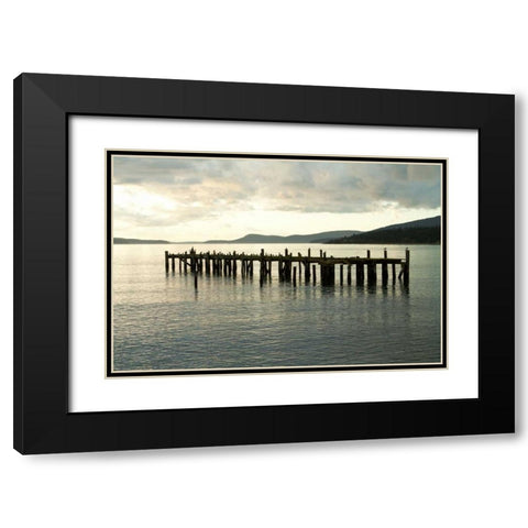 Lonely Dock Black Modern Wood Framed Art Print with Double Matting by Styber, Dana