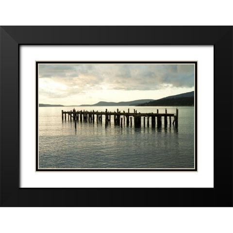 Lonely Dock Black Modern Wood Framed Art Print with Double Matting by Styber, Dana