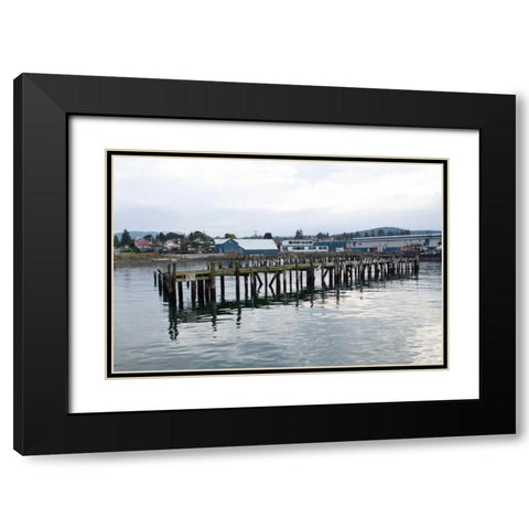 Unsafe Dock Black Modern Wood Framed Art Print with Double Matting by Styber, Dana