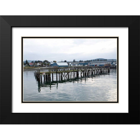 Unsafe Dock Black Modern Wood Framed Art Print with Double Matting by Styber, Dana