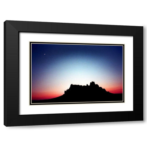 Shiprock at Dusk Black Modern Wood Framed Art Print with Double Matting by Taylor, Douglas