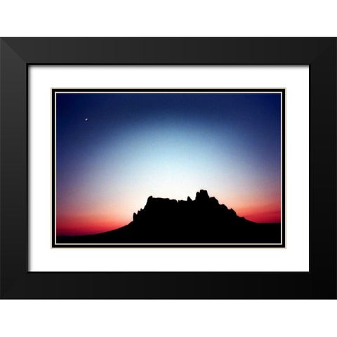 Shiprock at Dusk Black Modern Wood Framed Art Print with Double Matting by Taylor, Douglas