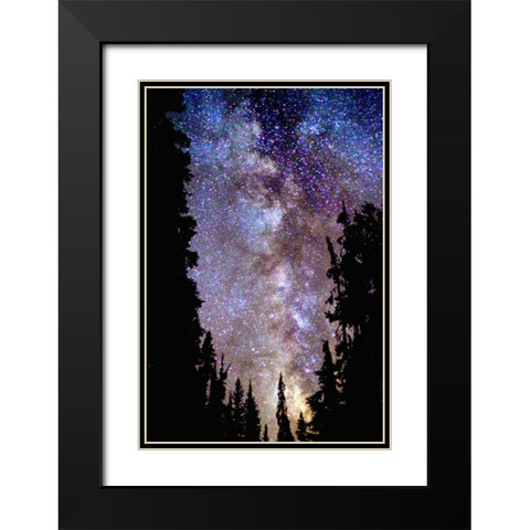 Night at Crater Lake Black Modern Wood Framed Art Print with Double Matting by Taylor, Douglas