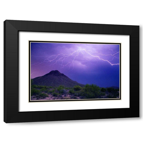 Mountain Lightning Black Modern Wood Framed Art Print with Double Matting by Taylor, Douglas