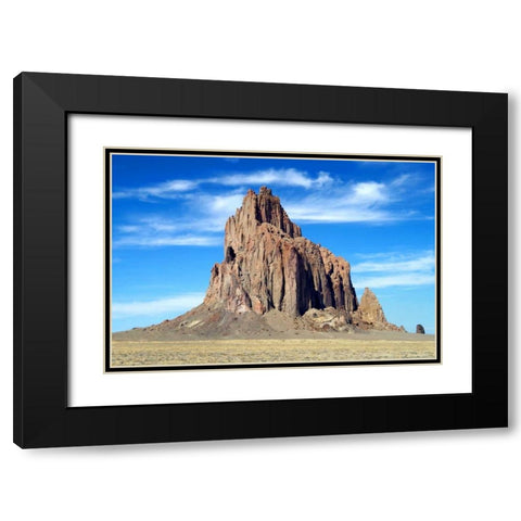 Shiprock Black Modern Wood Framed Art Print with Double Matting by Taylor, Douglas