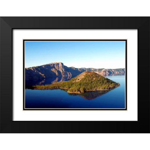 Crater Lake I Black Modern Wood Framed Art Print with Double Matting by Taylor, Douglas