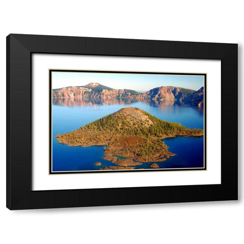 Crater Lake II Black Modern Wood Framed Art Print with Double Matting by Taylor, Douglas