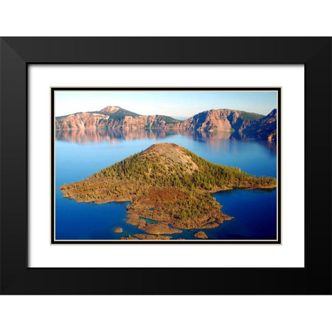 Crater Lake II Black Modern Wood Framed Art Print with Double Matting by Taylor, Douglas