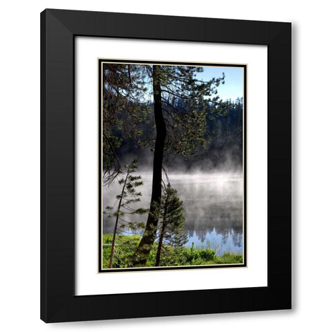 Summit Lake Black Modern Wood Framed Art Print with Double Matting by Taylor, Douglas