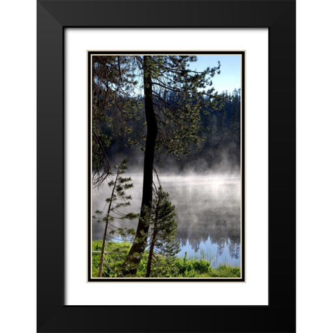 Summit Lake Black Modern Wood Framed Art Print with Double Matting by Taylor, Douglas