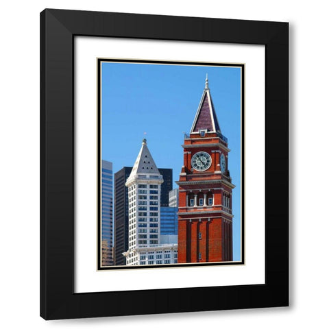 Skyline Time Black Modern Wood Framed Art Print with Double Matting by Taylor, Douglas