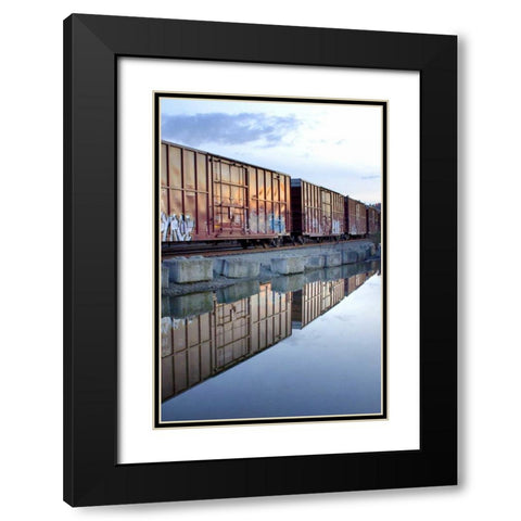 Rail Art Reflections Black Modern Wood Framed Art Print with Double Matting by Taylor, Douglas
