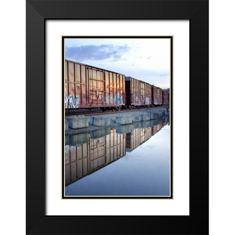 Rail Art Reflections Black Modern Wood Framed Art Print with Double Matting by Taylor, Douglas