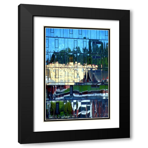 City Reflections Black Modern Wood Framed Art Print with Double Matting by Taylor, Douglas
