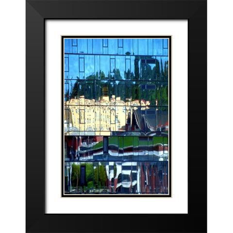 City Reflections Black Modern Wood Framed Art Print with Double Matting by Taylor, Douglas