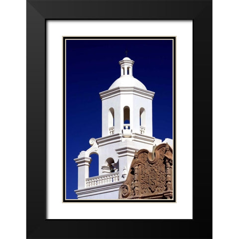 West Bell Tower Black Modern Wood Framed Art Print with Double Matting by Taylor, Douglas