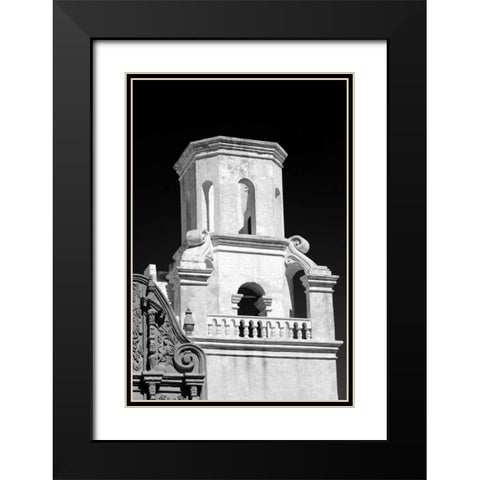 Unfinished Bell Tower BW Black Modern Wood Framed Art Print with Double Matting by Taylor, Douglas