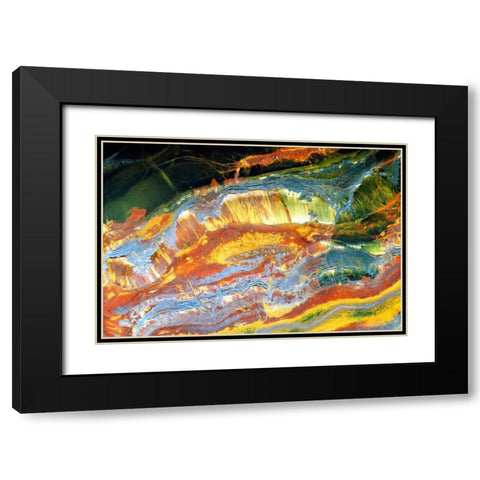 Outback Abstract Black Modern Wood Framed Art Print with Double Matting by Taylor, Douglas