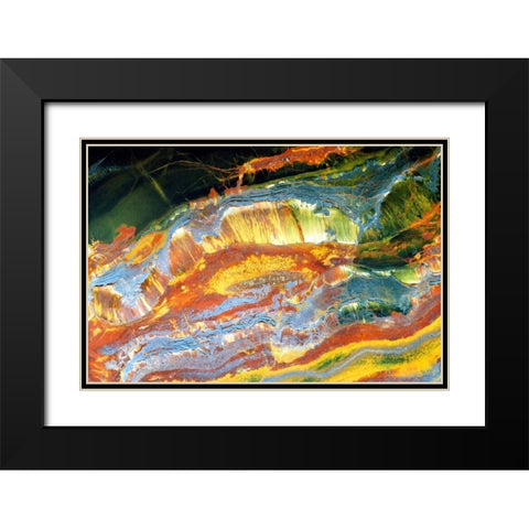 Outback Abstract Black Modern Wood Framed Art Print with Double Matting by Taylor, Douglas