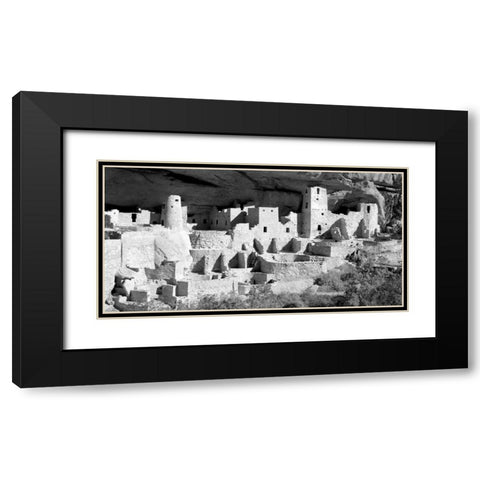 Cliff Palace at Mesa Verde BW Black Modern Wood Framed Art Print with Double Matting by Taylor, Douglas