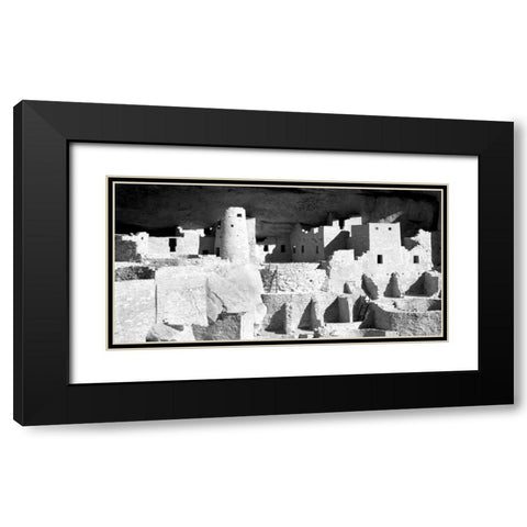 Cliff Palace Ruins BW Black Modern Wood Framed Art Print with Double Matting by Taylor, Douglas