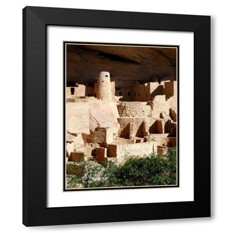 Cliff Palace Pueblo Portrait Black Modern Wood Framed Art Print with Double Matting by Taylor, Douglas