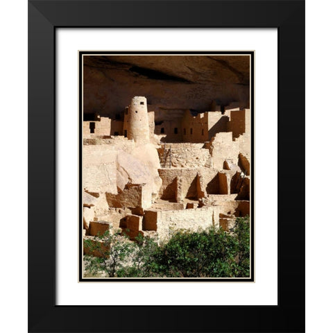 Cliff Palace Pueblo Portrait Black Modern Wood Framed Art Print with Double Matting by Taylor, Douglas