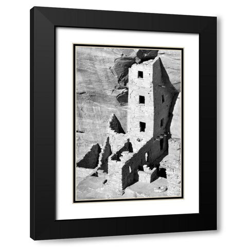 Square Tower House BW Black Modern Wood Framed Art Print with Double Matting by Taylor, Douglas
