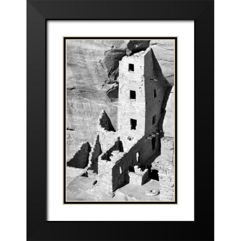 Square Tower House BW Black Modern Wood Framed Art Print with Double Matting by Taylor, Douglas
